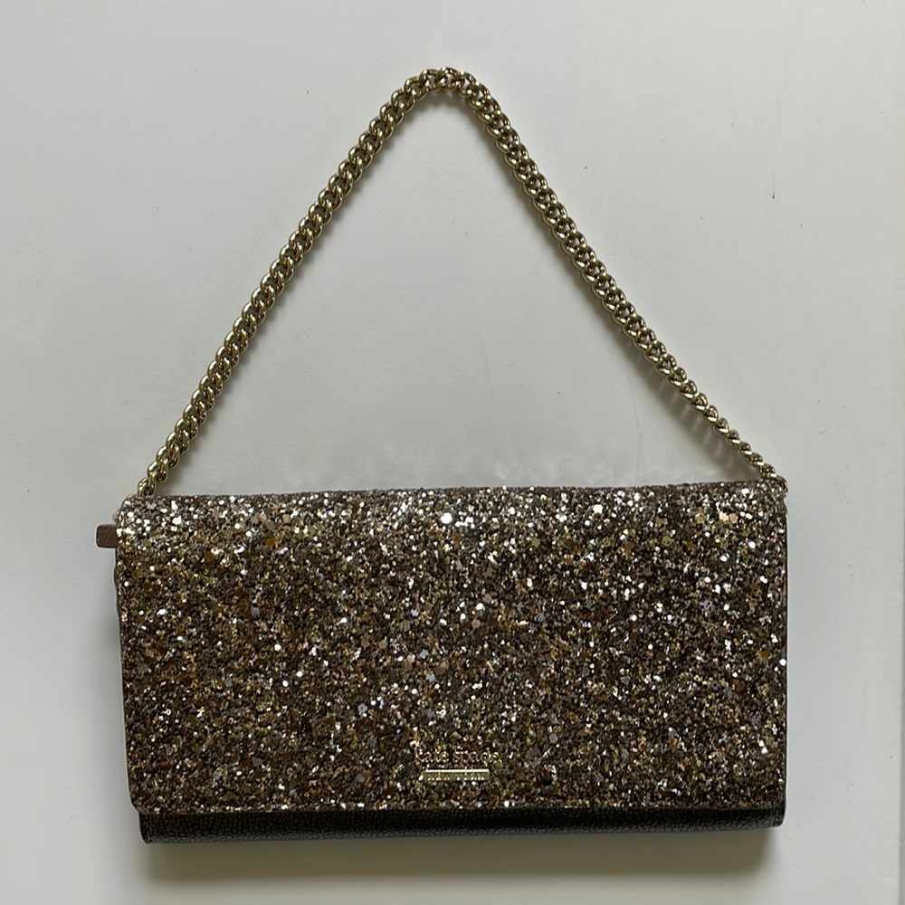 Kate Spade leather and sequin + glitter bag / clutch / wallet
